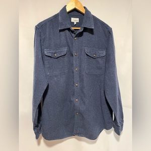 Sonoma Flannel Shirt Adult Large Blue 100% Cotton Button Up Long Sleeve Mens